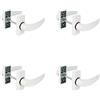 Amig Set di 4 maniglie per porta a rosetta, modello Delta, 121 x 72 mm, mandrino da 8 mm, design elegante e semplice, impugnatura ergonomica, alluminio bianco