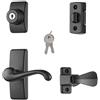 Ideal Security HK01-I-MB GL - Set di maniglie a leva per porta, 4 pezzi, nero opaco