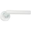 Micel - 05652 - Set di maniglia con rosetta, 53 mm e maniglia ad angolo retto, finitura in acciaio inossidabile, colore bianco, 148 x 53 x 70 mm