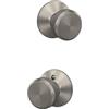 SCHLAGE F10 BWE 619 Bowery Pomello per porta, serratura passaggio ingresso e armadio, nichel satinato