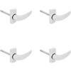 Amig Set di 4 rosette per porte - Modello DELTA - 121 x 72 mm - perno quadrato 8 mm - Design elegante e semplice - Impugnatura ergonomica - Alluminio bianco