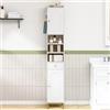 Hzuaneri Armadio Colonna Bagno, Mobile Stretto per la Carta Igienica, Organizzatore Stretto con Ripiani Regolabili, 1 Cassetto, 2 Ante, Mobile Alto per Soggiorno, Camera Da Letto, Bianco, BC29013G