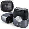 Amurhey Mini Rasoio Elettrico Barba Uomo Wet & Dry con Custodia viaggio, [2026 Nuovo] Rasoio a lamina leggero IPX7, Rasoio Elettrico con Capelli lungo e lama a lamina, Carica USB-C, Autonomia di 120 Minuti