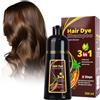 Kaslaider Shampoo Colorante per Capelli, Shampoo Istantaneo per Capelli Neri, Black Hair Dye Shampoos, 3 in 1 Shampoos Colorante Alle Erbe per Uomini e Donne, 500 ml (Marrone scuro)
