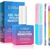 FuyunCo Solvente per unghie in gel da 15 ml, per rimuovere unghie in gel Shellac Remover, gel per unghie, con raschietto, spingicuticole e lima per unghie (15 ml)
