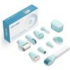 ebeizi Set di rulli Derma Roller 10 in 1, kit per microneedling per donne e uomini, include 9 testine sostituibili e una scatola igienizzante, rullo microneedle per la ricrescita dei peli della barba e