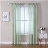 MIULEE Voile Tende Trasparenti con Passanti Tenda per Finestra per Soggiorno e Camera da Letto 2 Pannelli 140 x 145 CM Verde