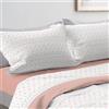 l&j Completo letto caldo pile colore Bianco Grigio Beige Scozzese Rosso Tartan Matrimoniale con Lenzuolo sopra, lenzuolo sotto con angoli e 2 federe Regalo Natale Addobbi Natalizi (Matrimoniale, 2)