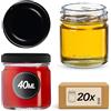 KADAX Set di 20 Weckbräser 40 ml, barattolo di mini muratore, bicchieri di spezie con coperchio a vite, vetro autunnale, vetro di prova, barattoli di marmellata, mini barattoli da miele, occhia