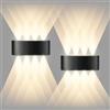 CHEVVY 2 Pezzi Moderno Lampada da Parete LED, 8W Impermeabile IP65 Applique