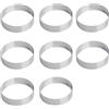 ErShiPing 8 Pz Coppapasta Tondi 8 cm, Anelli da Forno, Coppa Pasta Tondo, Anelli per Torte, Anelli da Dessert Rotondi, Anello Rotondo per Torte in Acciaio Inox per Pasticcini, Muffin, Pasticceria