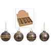 MC-Trend MC, set di 12 palle di Natale in vetro, Ø 6 cm, palle per albero di Natale, decorazione natalizia, Vetro, grigio oro, Ø 6cm