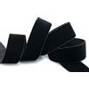 finemark Nastro elastico in velluto nero (725), 3 m x 22 mm, velluto su un lato, stretch, velour, estremamente elastico, 20% elastan, per il cucito