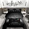 Loussiesd Set di biancheria da letto con Trapunta e cuffie da gioco, colore nero e grigio, decorazione con melodia musicale, Bedding Piumino per ragazzi e adolescenti, 230x220cm 1, con 2 federe morbide