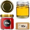 KADAX 10 mini bicchieri da 40 ml con coperchio a vite fi 43 mm, barattoli per conserve, spezie con coperchio, vasetti per prova, barattoli per marmellata, piccoli vasetti per miele (10 pezzi, coperchi