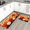 Generic Tappeti da cucina per pavimento con zucca autunnale, colorati, decorativi, imbottiti, comodi, lavabili, antiscivolo, per lavelli da cucina, lavanderia, bagno, 2 pezzi