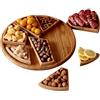 Generic Vassoio da portata puzzle in legno con 8 scomparti rimovibili, divertente vassoio da portata a puzzle, piatto da portata in legno natalizio, piatto per frutta, snack, salumi, piatto diviso, per