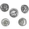 lazzaro italy Monete Romane antiche Periodo Gaio Giulio Cesare placcate Argento - Set Riproduzione 5 Pezzi - Artigianato Italiano, Fatte a Mano - Made in Italy