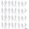 Tiardey 100 statuette in plastica per modellini di treno in scala 1:50, per scene in miniatura, micro paesaggio, colore: bianco