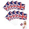 SEMINISMAR Bandiera UK Stick - Mini UK Bandierine 14X21 cm per Eventi Sportivi, Memorial Day e Celebrazioni Nazionali - 10 Pezzi