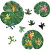 Plipdhy Foglie di Loto Artificiali, 9 Foglie di Loto Artificiali Galleggianti e 12 Rana Artificiale Ninfee Galleggianti,Foglie di Loto Artificiale,Foglie Galleggianti per casa, giardino, laghetti, piscine