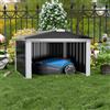 SUPEER - Garage per robot tosaerba in metallo con tetto a due spioventi, H62cm*L90,5cm*P88,8cm, capanno per attrezzi da giardino, capanno metallico per robot tosaerba, tettoia per robot tosaerba