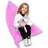 SANFERGE Stuffed Animal Storage Bean Bag Chair Cover - 52 x 31 grande organizer per giocattoli per bambini e adulti, lavabile, durevole, per pavimenti triangolari (solo rivestimento, capacità 200 l)