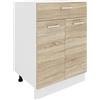 VCM Mobile da cucina larghezza 60 cm Cassettiera Cucina Mobili da cucina Esilo Mobile da cucina larghezza 60 cm Cassettiera Cucina Mobili da cucina Esilo Bianco/rovere Sonoma