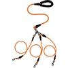 Generic Guinzaglio 3 in 1 per cani 1/2/3, resistente, triplo guinzaglio per cani con rotazione a 360°, resistente guinzaglio splitter in nylon con manico imbottito, per cani di taglia media e grande