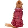 CLISPEED Cappottino Cane Riflettente con Cappuccio Mantellina Antipioggia Traspirante per Cani Grandi Rosso