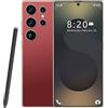 ULUCAN Smartphone S25 Ultra Pro 5G - 16 GB di RAM 1 TB di ROM | 7,3 HD AMOLED 144Hz | 108 MP principale 72 MP ultra-grandangolare | Snapdragon 8 Gen 3 | 8000 mAh | Android 14 | Sbloccato,Red-1TB