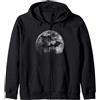 Skizzenmonster Pipistrelli a Luna Piena Gothic Dark Art Felpa con Cappuccio