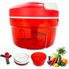 ZenTong Infi Tritatutto Manuale a Corda, Taglia Verdure Manualemultifunzionale Dotato di Lame in Acciaio Inox per Tagliare Cipolla, Insalata, Noci, Pesto
