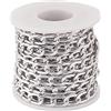 BB Beadthoven 1 rotolo di catene barbazzali in alluminio argento 13, 5 x 8 x 2 mm ovale piatto a maglia non saldata catena con bobina per braccialetti collane creazione di gioielli