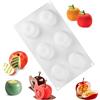 QIUMING Stampo per mele 3D stampo in silicone stampo per torta in silicone con 6 cavità Jelly Pudding Jelly Muffin Cupcake Stampi per cioccolatini per la cottura di cupcake (Bianco, 6 cavità)