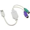 CABLEPELADO Cavo Convertitore PS2 a USB | Adattatore per Tastiera e Mouse | Interruttore KVM | 15 cm | Bianco