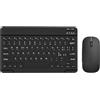 COEZFE Set Tastiera e mouse wireless Bluetooth, 10 Rechargeable Tastiera e Mouse Portatile per Tablet/smartphone/PC/iOS/Android/Windows, Layout Italiano QWERTY, Nero