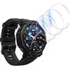 Funrae Pellicola Protettiva per Amazfit T-Rex 3 Pro 48 mm, [4 Pezzi] 2.5D Proteggi Schermo in Vetro Temperato Copertura Completa Anti Graffio Senza Bolle HD Protezione Film - Transparente