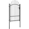 vidaXL Cancello da Giardino Entrata per Staccionate Punto di Ingresso per Recinzioni Porta Cancellata per Inferriate in Acciaio 1x2,2 m Nero
