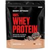 Body Attack - 100% Whey Protein, proteina in polvere extra cremosa con idrolizzato e BCAA, supporta la costruzione muscolare e le diete, per tutti gli atleti e gli sportivi - 900g (Cookies n Cream)