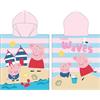 Character World Peppa Pig - Asciugamano a poncho con cappuccio, super morbido, design a onde, perfetto per casa, bagno e spiaggia, multicolore, 115 x 50 cm