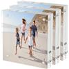 AITEE Cornici per foto in acrilico, 4 x 4, blocco 20% più spesso, trasparenti, autoportanti, su entrambi i lati, magnetiche, in Lucite, senza cornice, quadrate, regalo per desktop