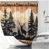 Witzest Set di tende da doccia rustiche con cervi da caccia per bagno, decorazioni per il bagno della cabina del bosco della foresta, decorazione per il bagno in poliestere - 182,9 x 182,9 cm