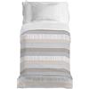 PENSIERI DELICATI Copriletto 170 x 280 cm, Telo Singolo 100% Cotone Pique, Ideale Come Telo Arredo, Coperta Salva Letto 1 Piazza, Fantasia Azteco Beige, 100% Made in Italy