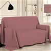 PENSIERI DELICATI Telo Copridivano 180 x 290 cm Made in Italy, Telo Copritutto 100% Cotone Puro Riciclato Tinto in Filo, Tinta Unita Rosso, Ideale Come Telo Arredo, Salva Divano, Coperta Picnic