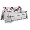 PENSIERI DELICATI Telo Copridivano 250 x 290 cm Made in Italy, Telo Copritutto 100% Cotone Puro, Fantasia Gattini Grigio, Ideale come Telo Arredo, Salvadivano o Copriletto Estivo (2 Piazze)