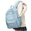 BOXSAM Zaino Scuola Superiore Uomo Zaino da Università Impermeabile Ragazzo Zaini per Scuola Superiore Media Leggero Resistente College Casual Backpack Blu