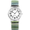 OIDEA Orologio da donna con cinturino elastico: orologio da donna in acciaio inossidabile Boemia stampato estensibile, fantasia analogico al quarzo, grande quadrante numeri arabi, regalo di compleanno