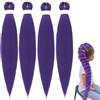 Generic Extension per capelli viola lunghi, 60 cm, con trecce sintetiche pre-allungate, per costume di Halloween, cosplay