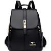 YEAMKE Zaino da donna in pelle morbida zaino semplice grande capacità viaggio zaino da donna, Nero, 26*14*32CM